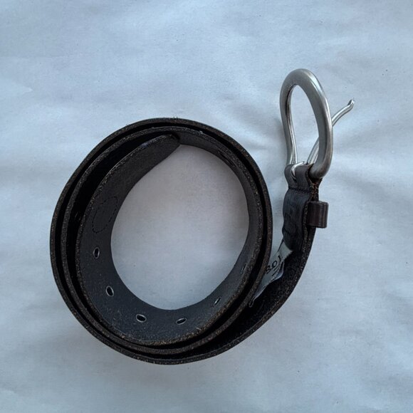 Espresso + Silver Riveted Floral Fossil Belt - Picture 3 of 15